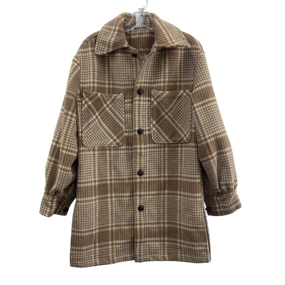 Violet Romance Brown Tan Plaid Women's Winter Overcoat, Size 6, Preowned - Picture 1 of 5